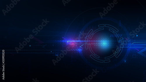 Abstract Futuristic Technology with Clock and Time Machine Concept