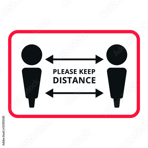 Social distancing vector icon. Keep distance in public society people to protect from COVID-19 coronavirus. Vector illustration.