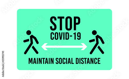 Social distancing vector icon. Keep distance in public society people to protect from COVID-19 coronavirus. Vector illustration.