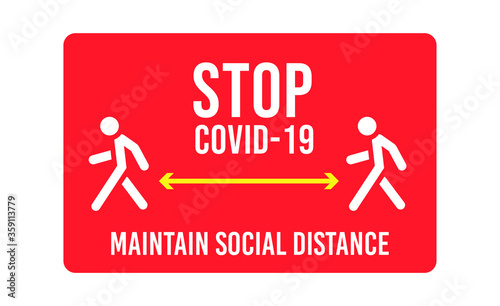 Social distancing vector icon. Keep distance in public society people to protect from COVID-19 coronavirus. Vector illustration.