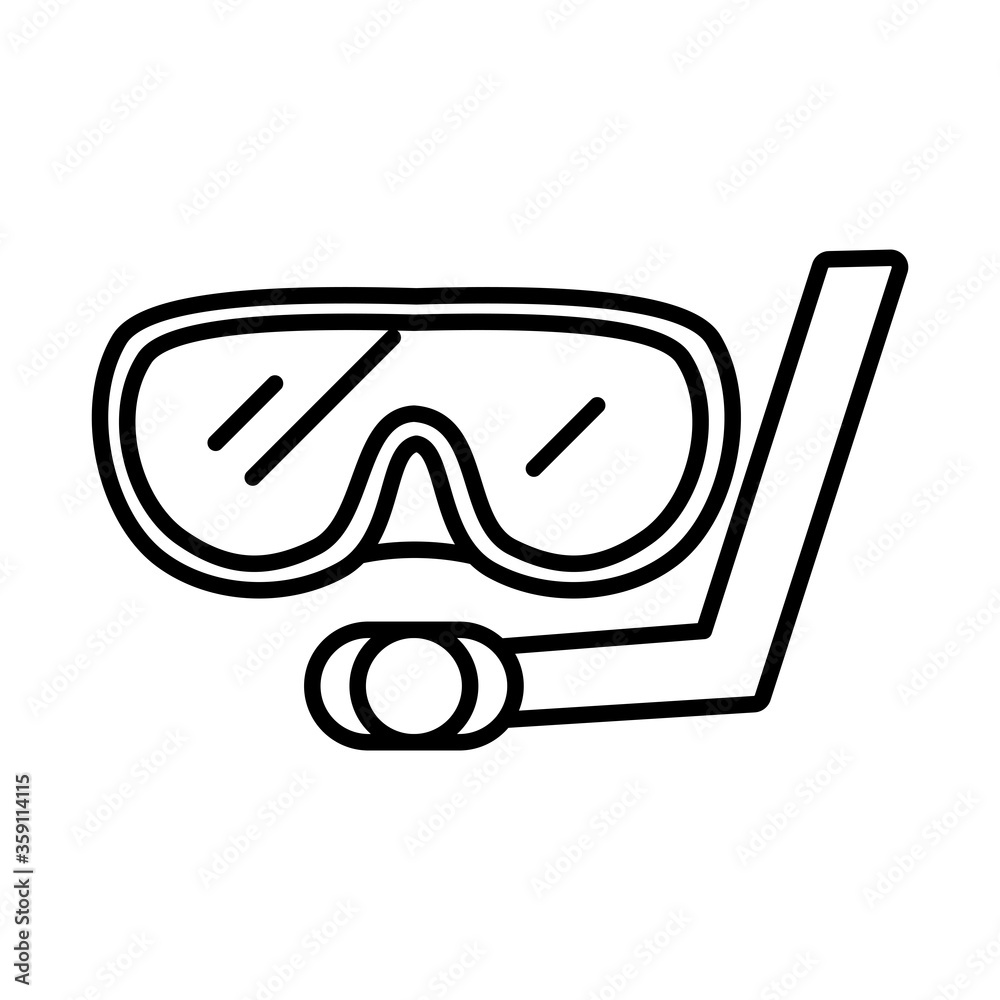 snorkel line style icon vector design snorkel line style icon vector design