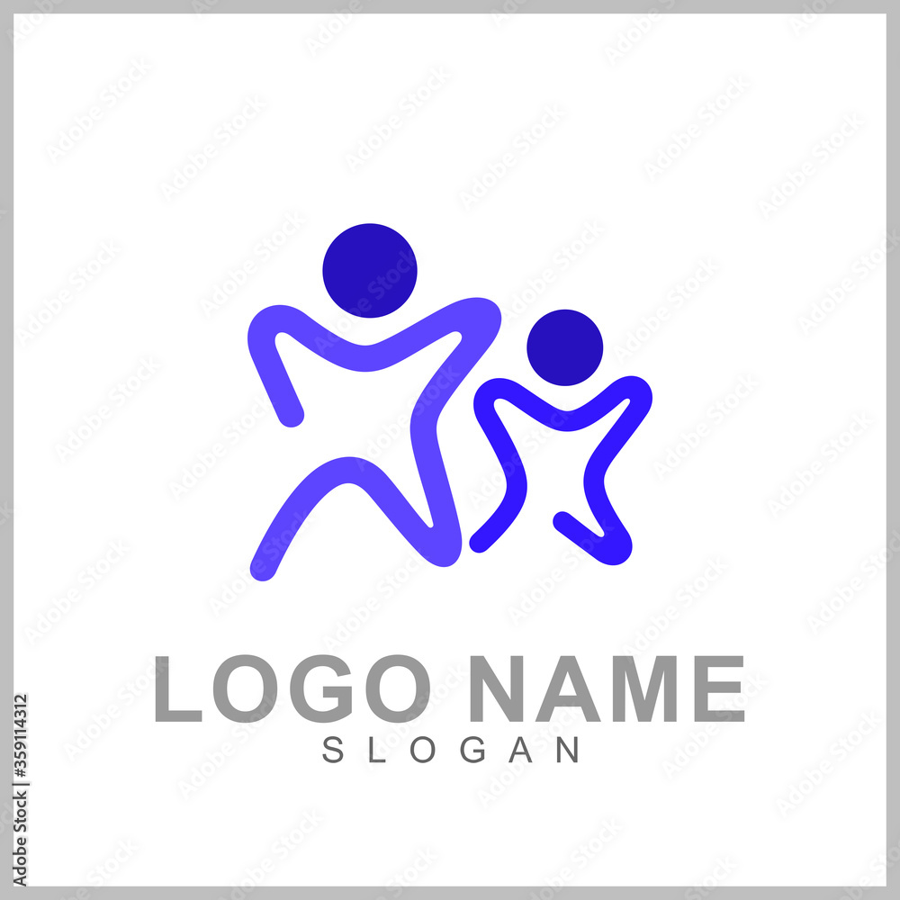 Family care logo template, people help and support symbol, medical clinic and healthy human logo vector Family care logo template, people help and support symbol, medical clinic and healthy human logo vector