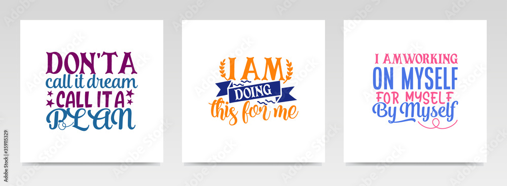 Fototapeta premium Motivation quotes letter typography set illustration.