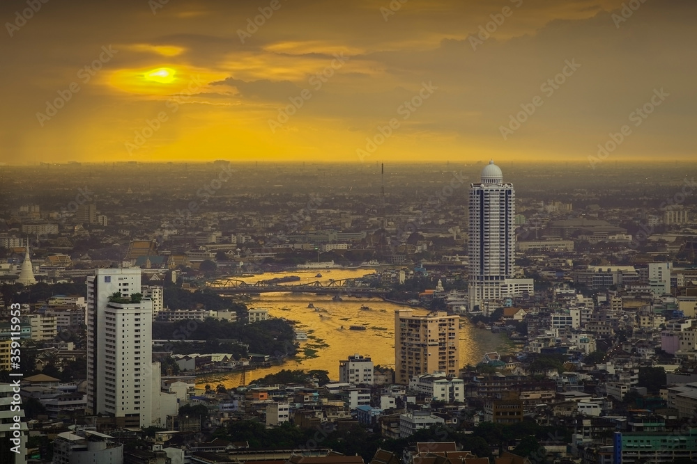 Bangkok, River of Life with Sunset Background (Thailand)