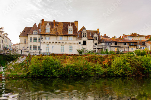 Isle river and town of Perigueux, France.