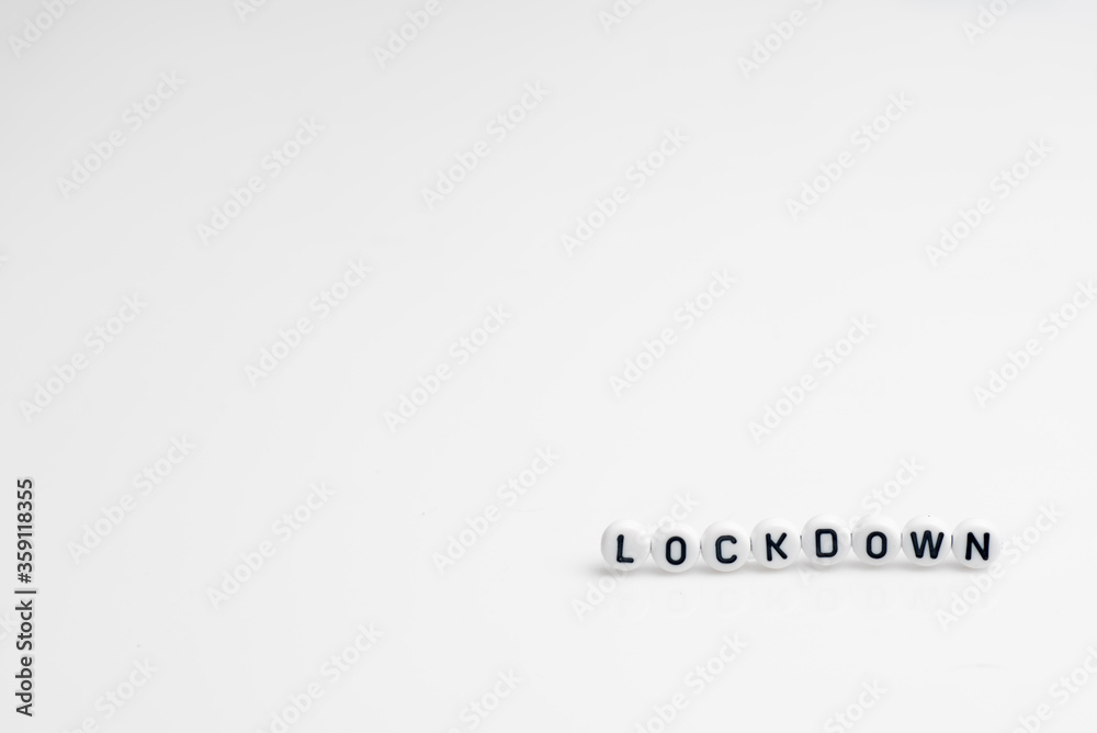 The word lock down isolated over white background The word lock down isolated over white background