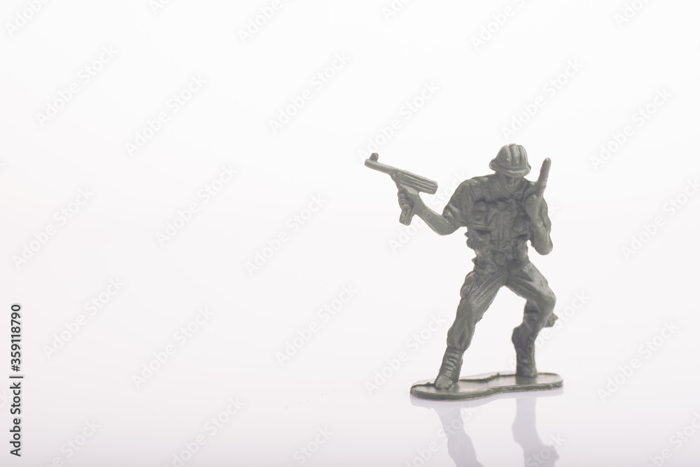 A toy soldier isolated over white background