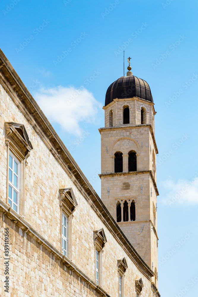 It's Franciscan monastery bell tower in Dubrovnik, Croatia