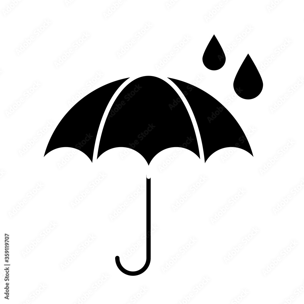 umbrella protection water isolated icon silhouette style icon