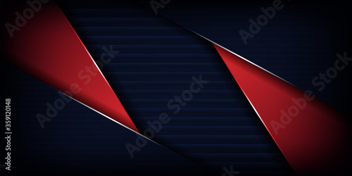 Red overlap on dark blue metallic background