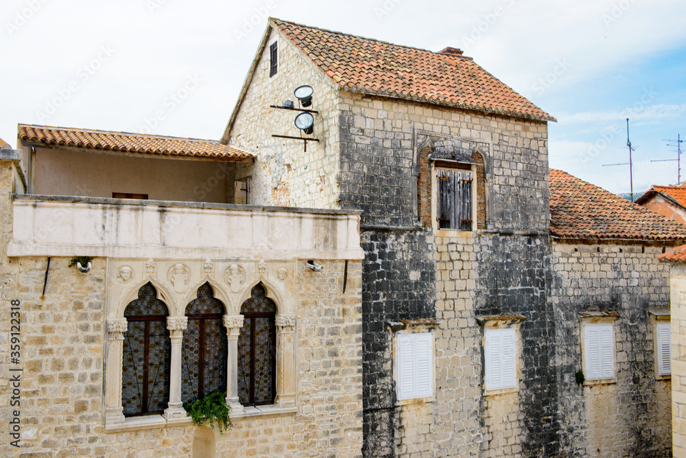 It's Houses in the Historic City of Trogir, Croatia. UNESCO WOrld Heritage Site