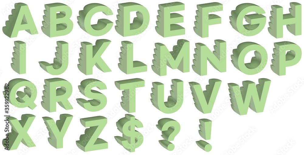 3D TEXT MADE OF ABSTRACT LIGHT GREEN LEAF SHAPED BLOCKS A TO Z ALPHABET SET 3D TEXT MADE OF ABSTRACT LIGHT GREEN LEAF SHAPED BLOCKS A TO Z ALPHABET SET