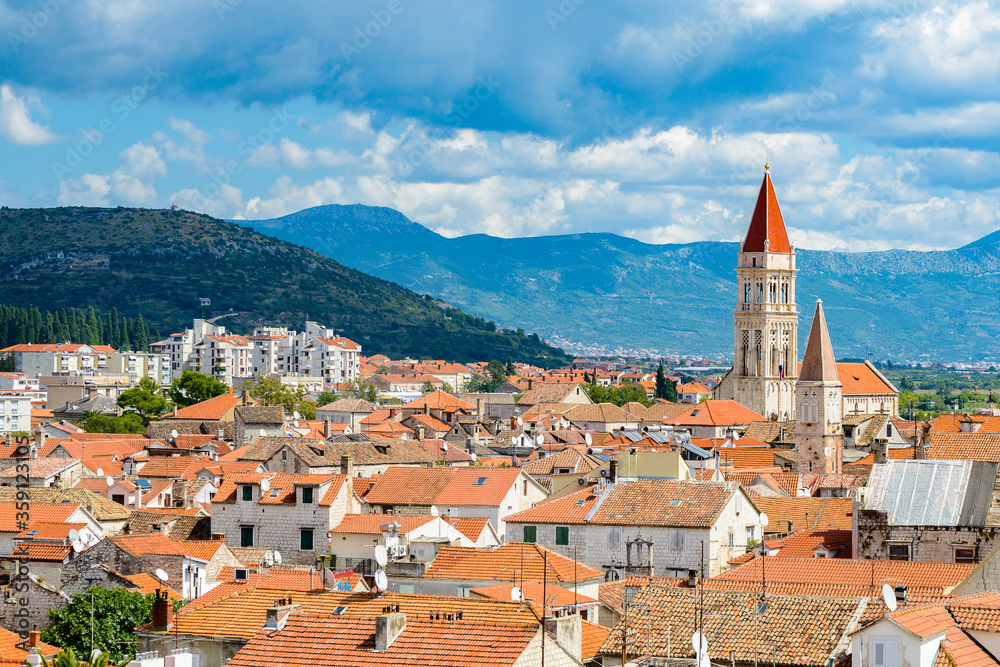 It's Panoramic view of Historic City of Trogir, Croatia. UNESCO WOrld Heritage Site