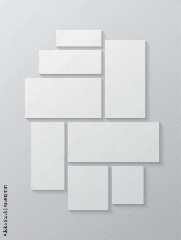 Vector empty collage eight frames, images photo Vector empty collage eight frames, images photo
