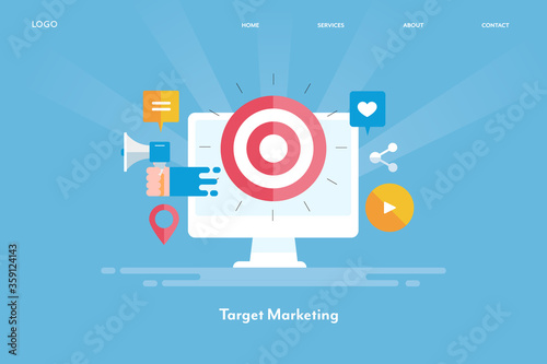 Targeting online audience with seo campaign, seo targeting, target right customer on web, digital marketing technology concept. Internet and business.