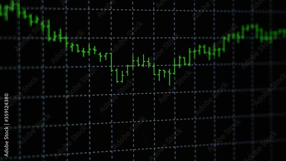 Business candle stick graph chart of stock market investment trading on dark background. Trend of graph. Fundamental and technical analysis concept. Business candle stick graph chart of stock market investment trading on dark background. Trend of graph. Fundamental and technical analysis concept.
