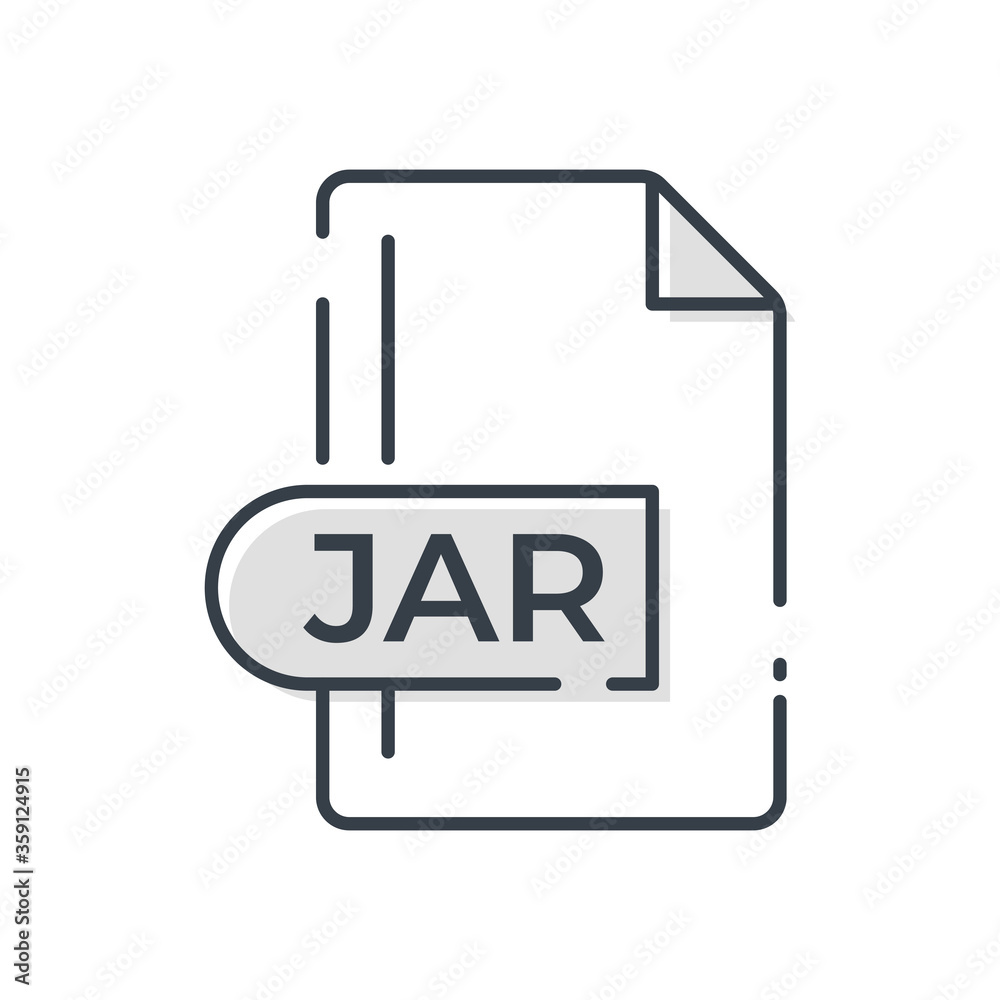 JAR File Format Icon. JAR extension line icon. JAR File Format Icon. JAR extension line icon.