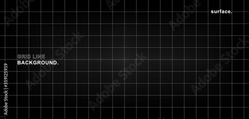 Futuristic digital surface space blank gray-black color background with white grid space line color surfaces. Cyber, technology, banners, covers, terrain, sci-fi, frames, and related background.