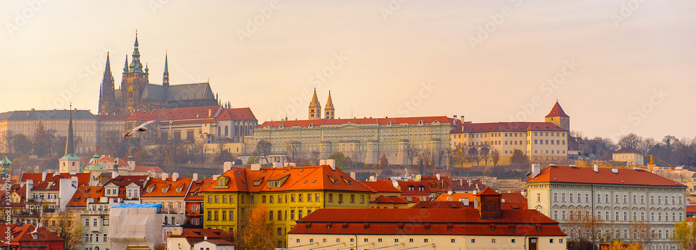 Prague castle of Hradcany, Prague, Czech Republic, panoramic view