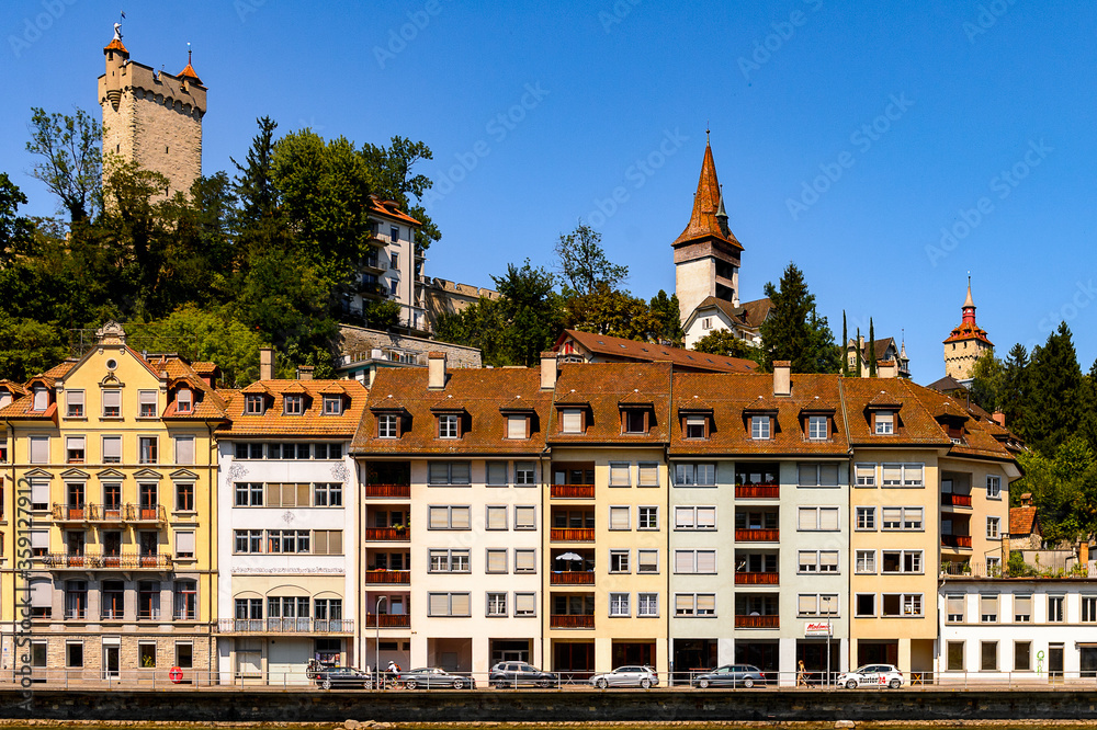 Architecture of Lucerne, a city in the German-speaking part of Switzerland