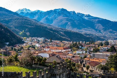 It's Architecture of the Ancient city of Bellinzona, Switzerland