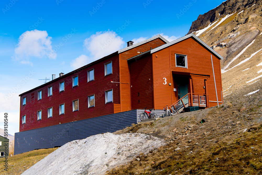 House on the mountain, Longyearbyen, Svalbard, Norway