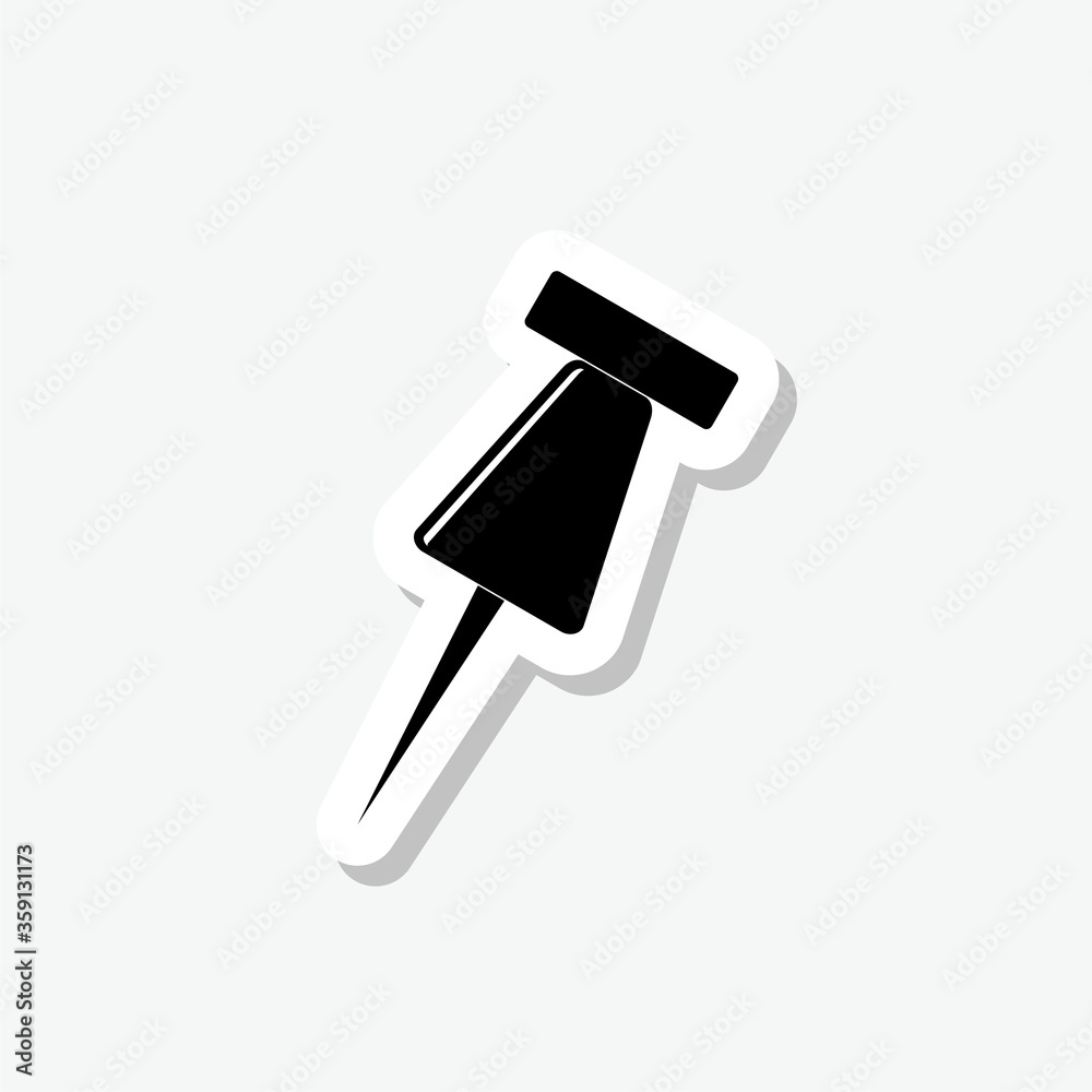 Push pin sticker icon isolated on gray background Push pin sticker icon isolated on gray background
