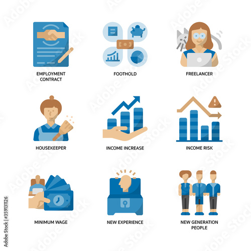 Gig economy icons set
