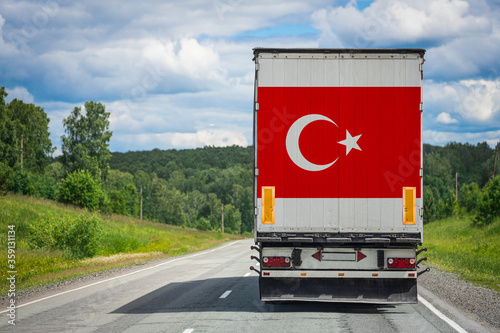 Bild auf Leinwand A  truck with the national flag of Turkey