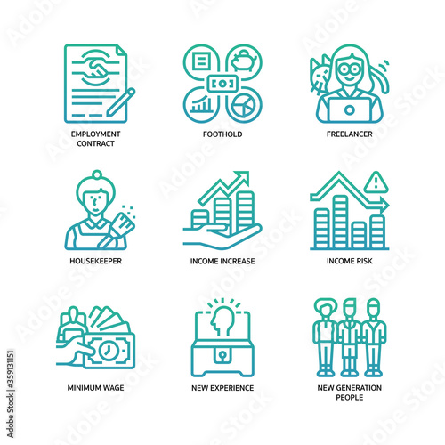 Gig economy icons set