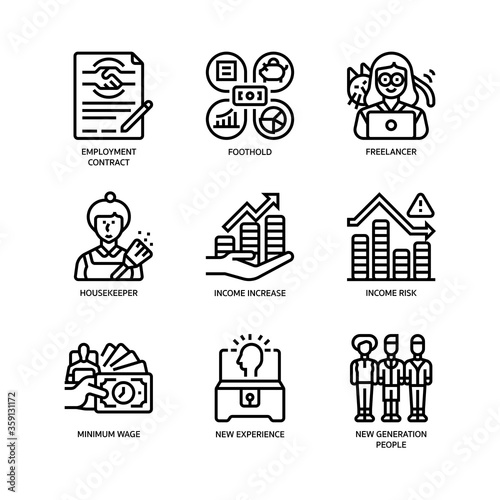 Gig economy icons set
