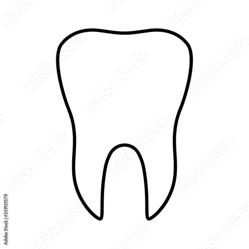 Tooth flat icon isolated on white background. Tooth vector illustration. Dentistry symbol. Stomatology