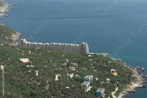 View of the coastline from a height. photo