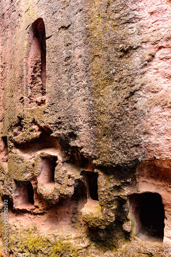 It's Window made in the monolitic church in Lalibela, Africa photo