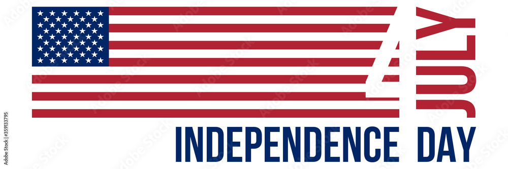 Naklejka premium 4th July Independence Day, vector banner