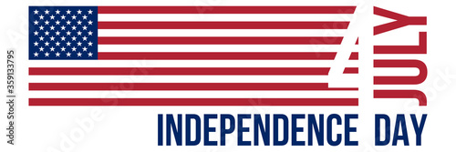 4th July Independence Day, vector banner