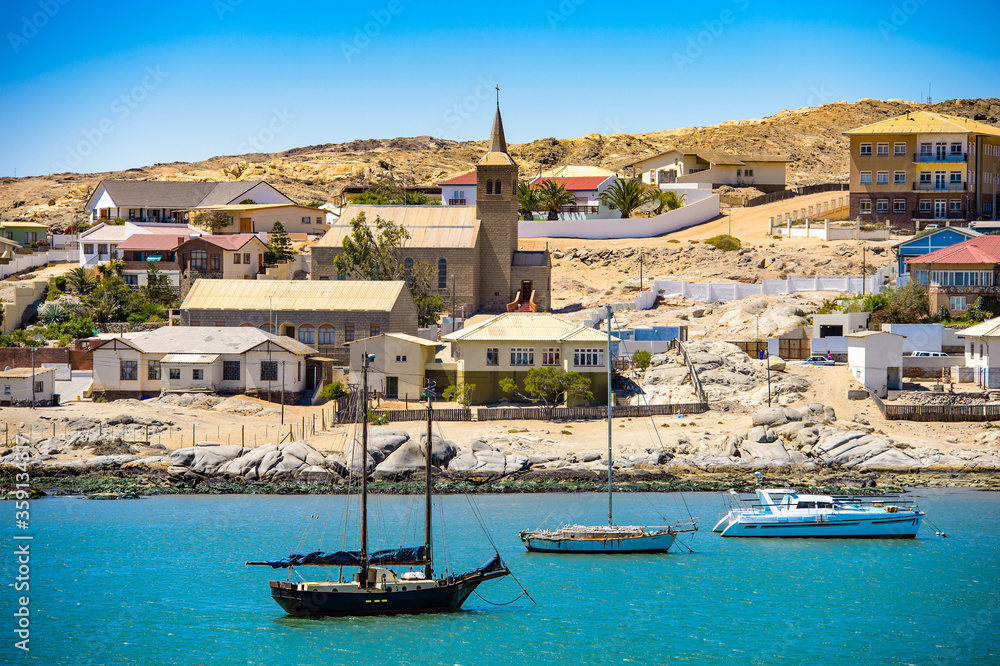 It's Port of the Shark Island, a small peninsula adjacent to the coastal city of Luderitz in Namibia.