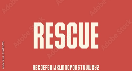 Rescue, vintage retro font , strong and unique vector typeset
