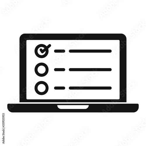 Government online survey icon. Simple illustration of government online survey vector icon for web design isolated on white background