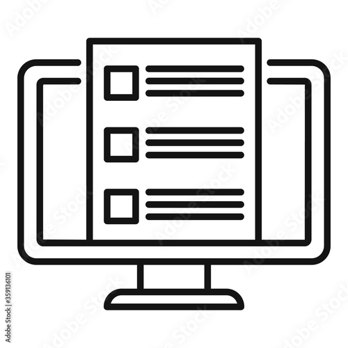 Online feedback icon. Outline online feedback vector icon for web design isolated on white background
