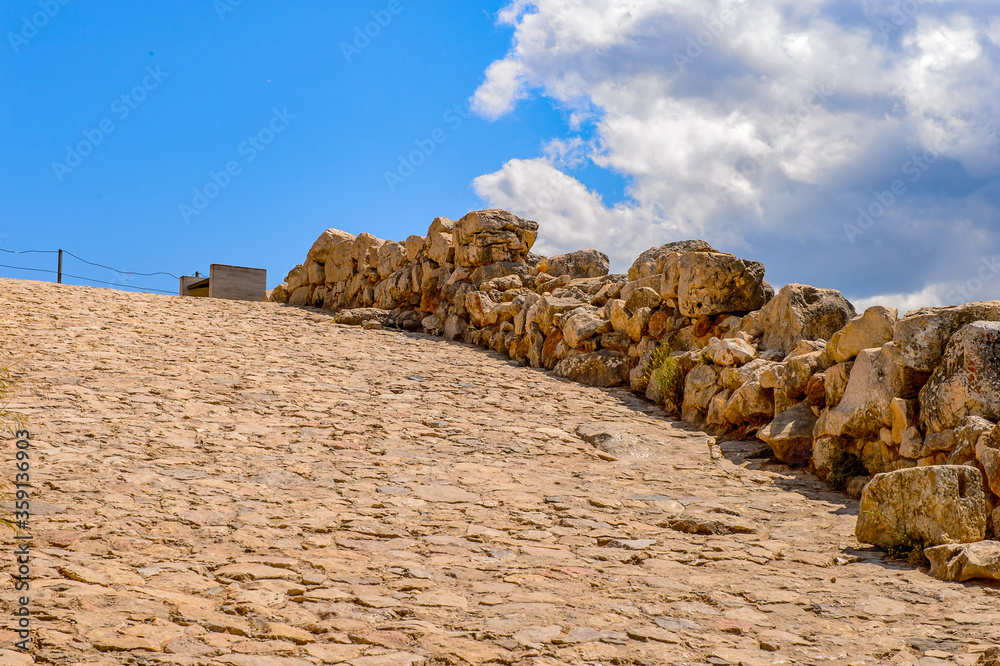 Obraz premium It's Mycenae, center of Greek civilization, Peloponnese, Greece. Mycenae is a famous archaeological site in Greece. UNESCO World Heritage Site