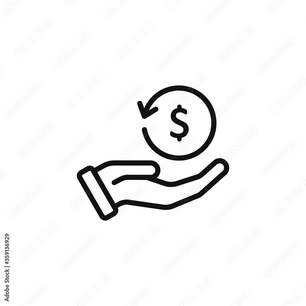 Cashback icon isolated on white background