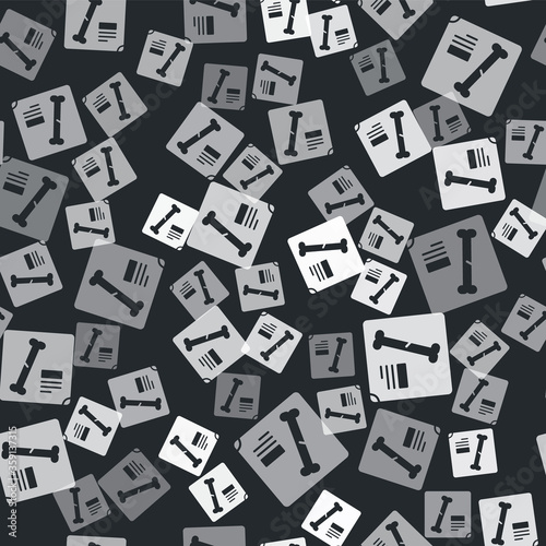 Grey X-ray shots icon isolated seamless pattern on black background.  Vector Illustration