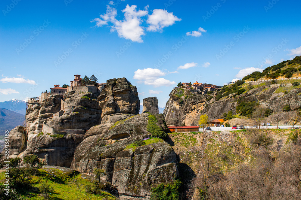 It's Holy Monastery of Varlaam in Meteora mountains, Thessaly, Greece. UNESCO World Heritage List