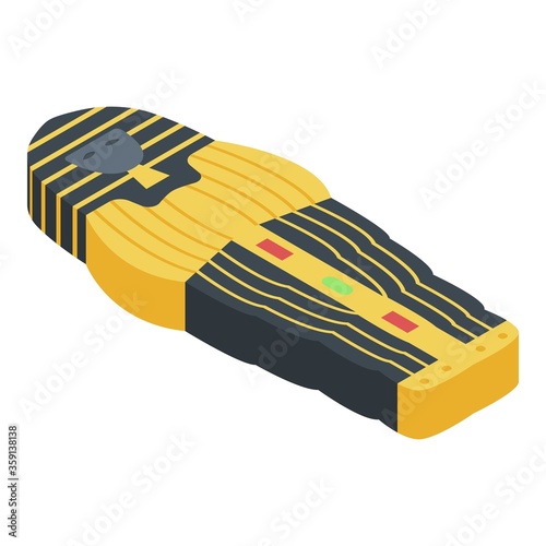 Pharaoh sarcophagus icon. Isometric of pharaoh sarcophagus vector icon for web design isolated on white background