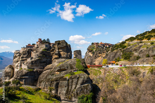 It's Holy Monastery of Varlaam in Meteora mountains, Thessaly, Greece. UNESCO World Heritage List