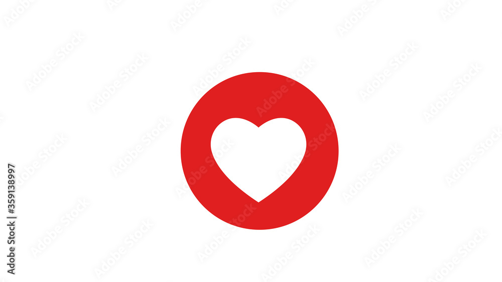 red heart design icon flat illustration red heart design icon flat illustration