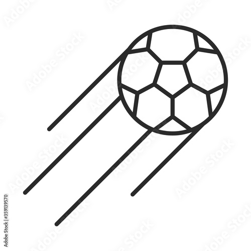 soccer game, flying ball league recreational sports tournament line style icon