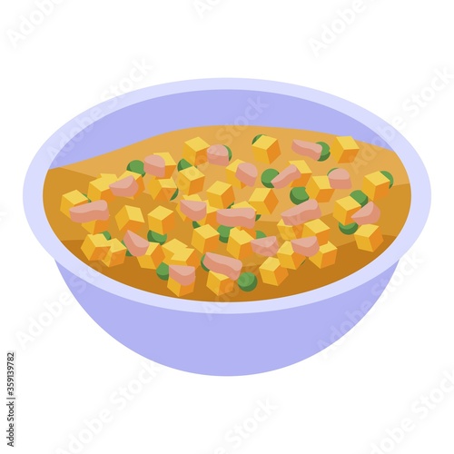 Olivier salad icon. Isometric of olivier salad vector icon for web design isolated on white background