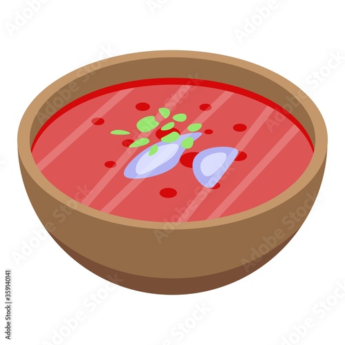 Red borscht icon. Isometric of red borscht vector icon for web design isolated on white background